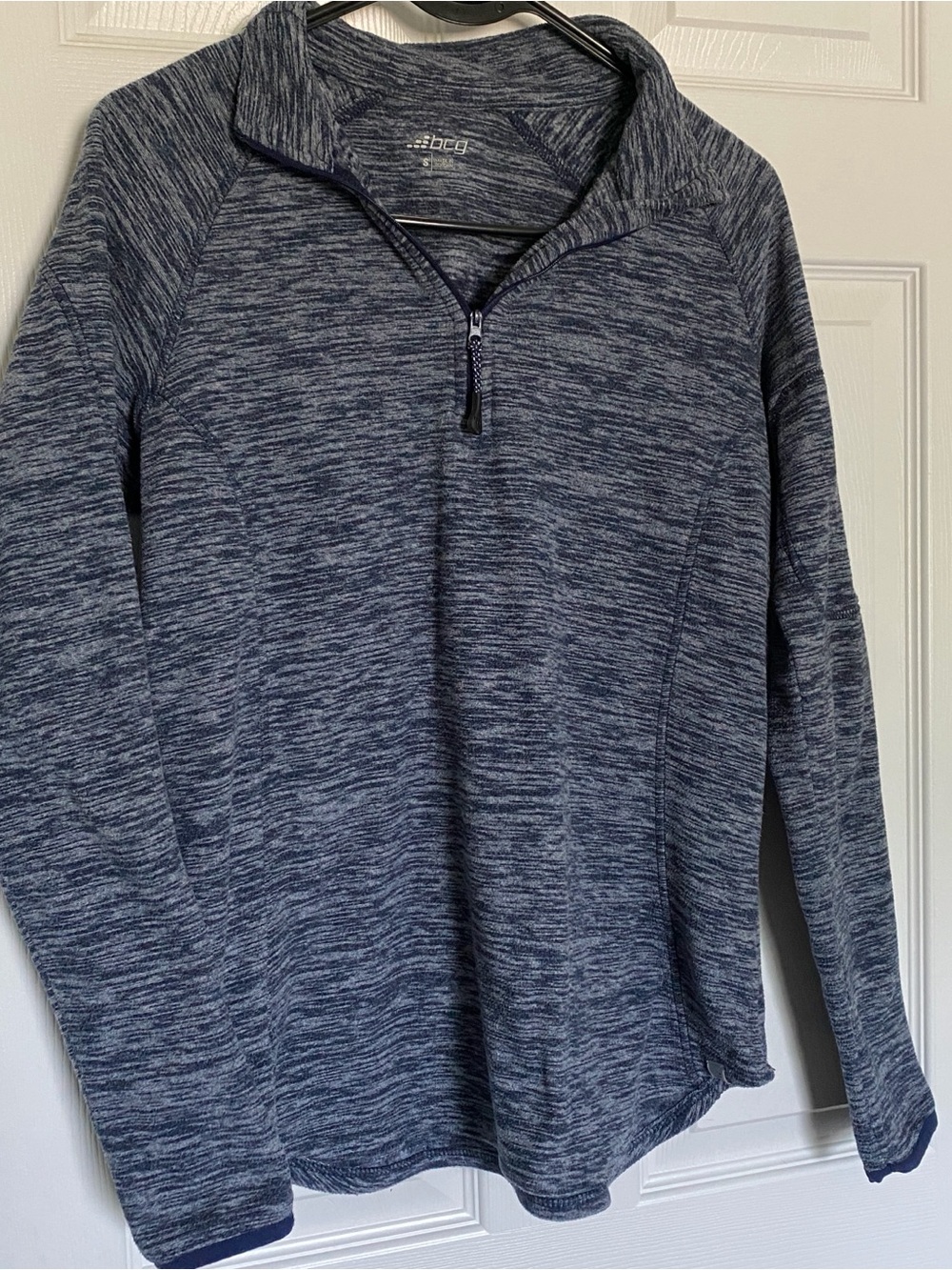 Women’s Heather Blue Lightweight Fleece Quarter Zip Pullover - Small
